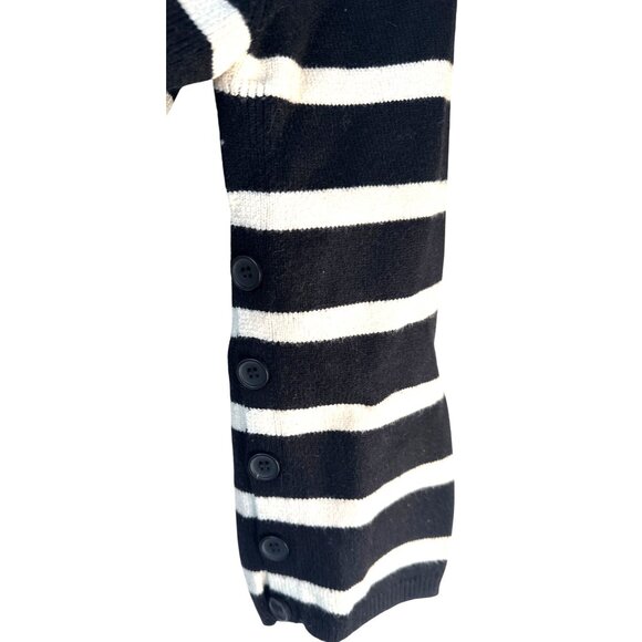 ZARA Striped Small Sweater Black & White Crew Neck Knit - Picture 6 of 12